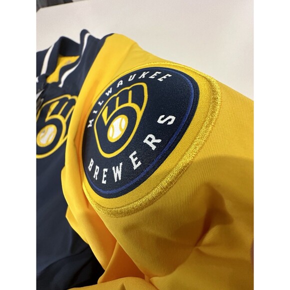 Nike Milwuakee Brewers Navy Yellow Dugout Performance Full Zip Jacket Men's M - Picture 6 of 16
